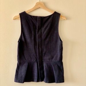 J. Crew Back Zip Scoop Neck Peplum Tank Style 84643 Women's Small